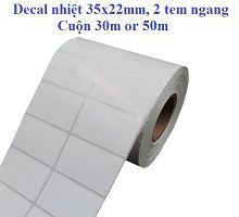 Giấy decal cảm nhiệt in tem mã vạch 35x22mm x 2 tem/ hàng