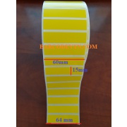 Giấy decal in mã vạch 1 tem màu vàng 60×15