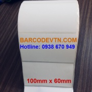 Giấy decal in mã vạch PVC 100×60 tem nhãn vuông góc
