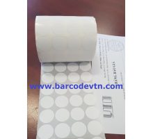 Giấy decal Sticker tròn phi 20mm màu trắng
