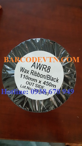 Mực in mã vạch wax amor AWR8 110x450 chất lượng