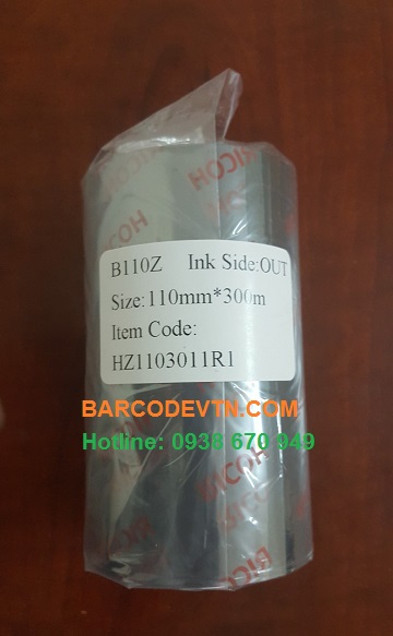 Ribbon mực in mã vạch wax resin b110z 110x300