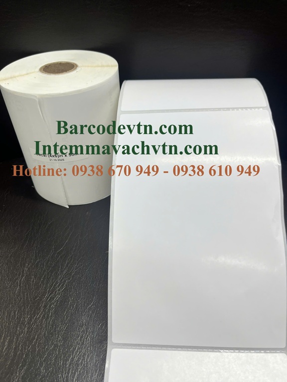 Decal In Mã Vạch 4×6 inch Cuộn 50m