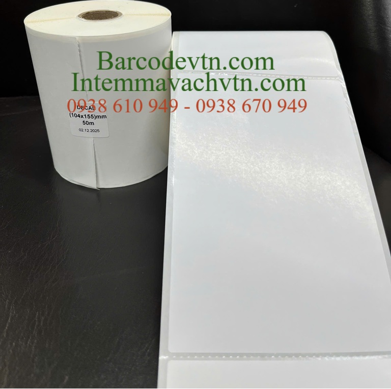 Giấy Decal In Mã Vạch 104×155 Cuộn 50m