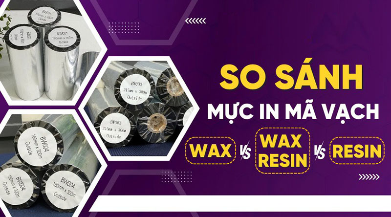So sánh mực in mã vạch wax và wax resin